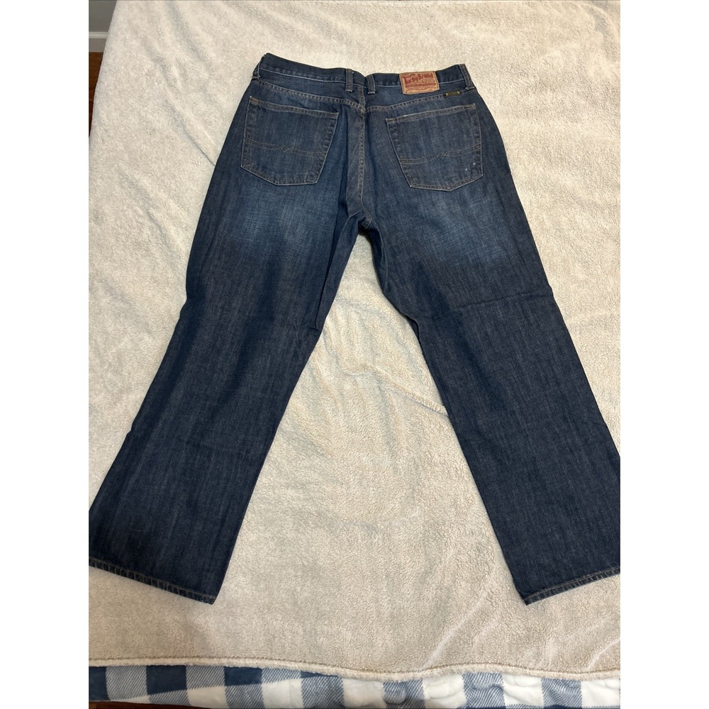 Lucky Brand Jeans 181 Relaxed Straight 36x29 Short Inseam Dark Blue Wash - Picture 10 of 13